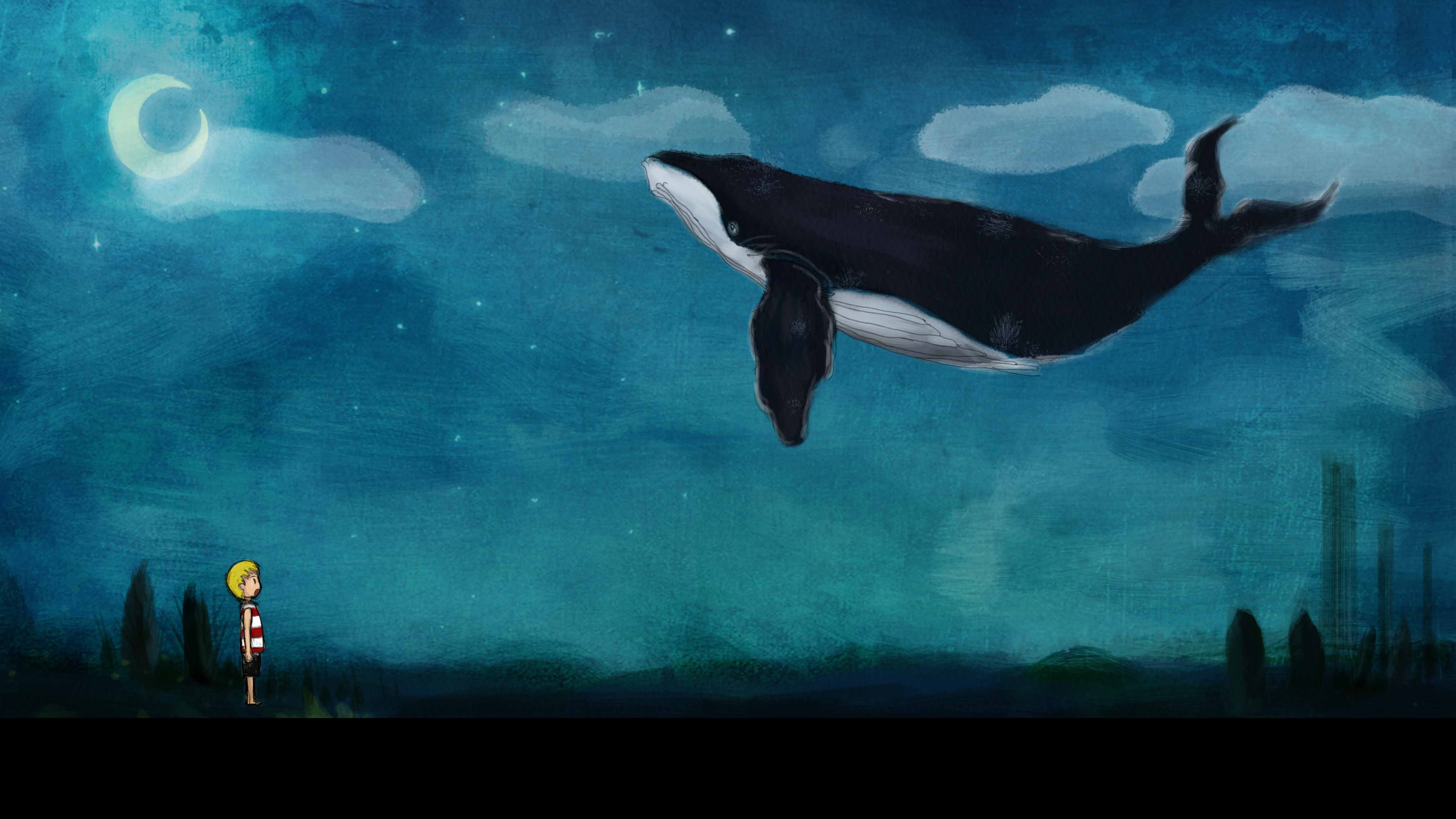 4960x2790 Story Flying Whale - Flying Whale Painting