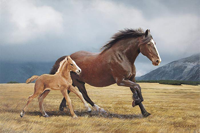700x467 Horse Painting Equestrian Art Mare Amp Foal By Lawrence - Foal Painting