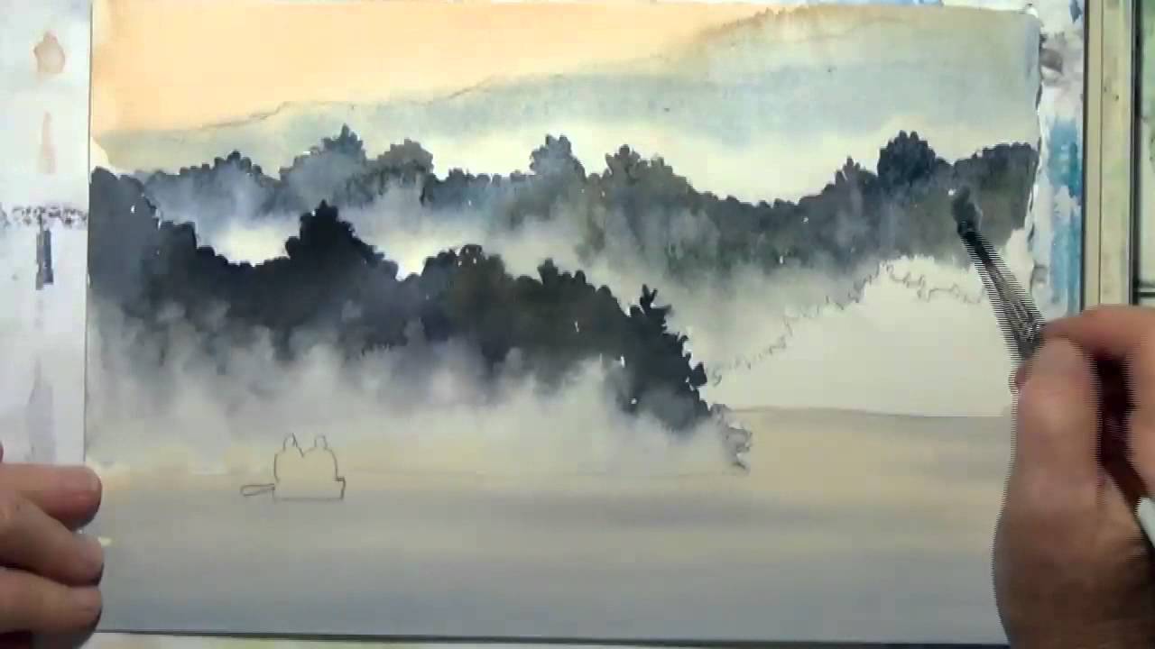 1280x720 How To Paint Fog With Watercolor - Fog Painting