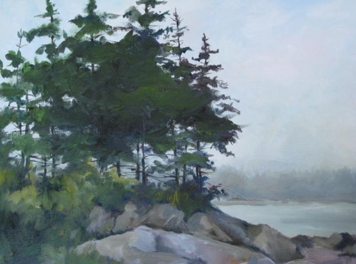 500x371 Paintings Fog Painting By Pamela Grumbach - Fog Painting