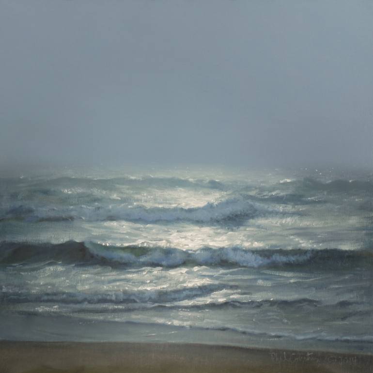 770x770 Saatchi Art Ocean Fog Painting By Phil Courtney - Fog Painting