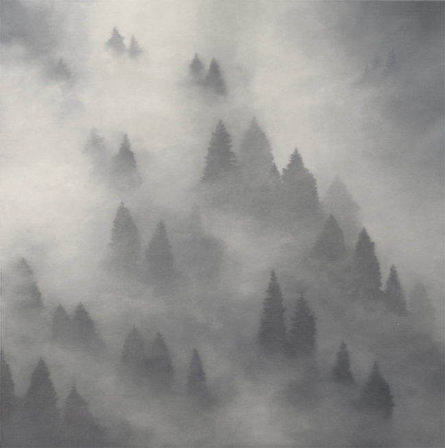 648x652 Dawn Waters Baker Oil Paintings In Grey, Mountain Fog - Fog Painting