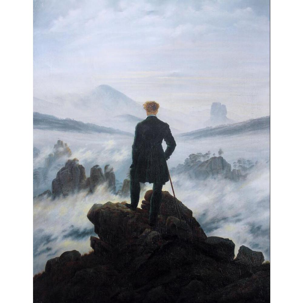 1000x1000 Famous Oil Painting Landscapes The Wanderer Above The Sea Of Fog - Fog Painting