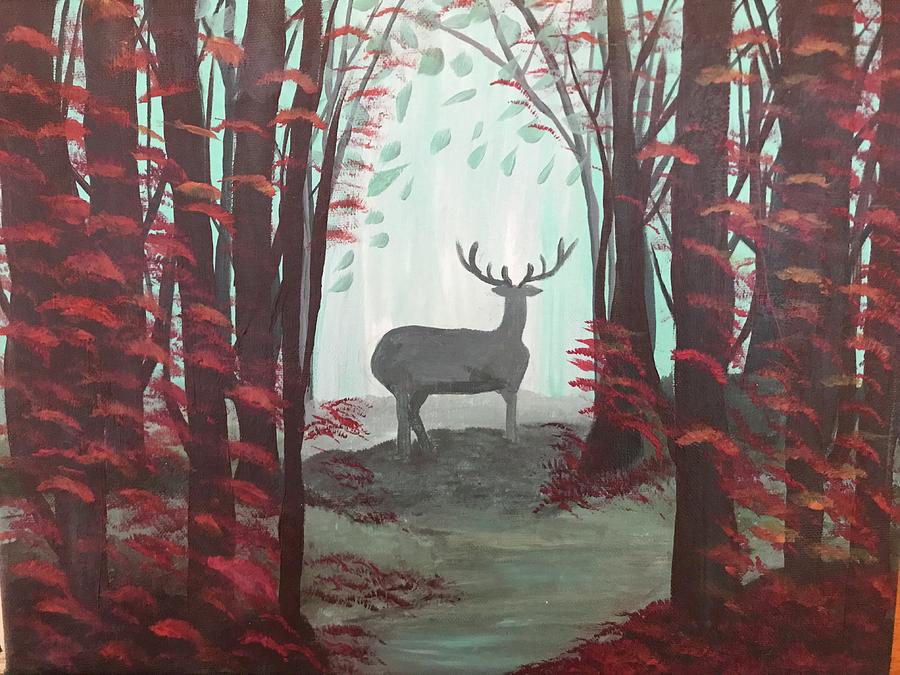 900x675 Foggy Forest Painting By Ashley Mccoy - Foggy Forest Painting