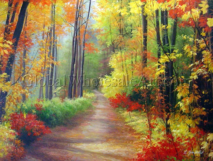 696x525 A Stroll Among The Exquisite Fall Foliage - Foliage Painting