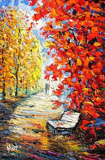 362x550 Fall Foliage By Maya Green (Oil Painting) Artful Home - Foliage Painting