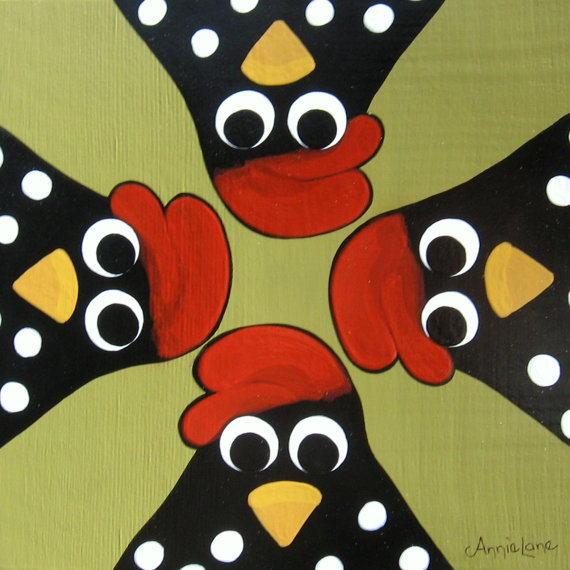 570x570 Bug - Folk Art Chicken Painting