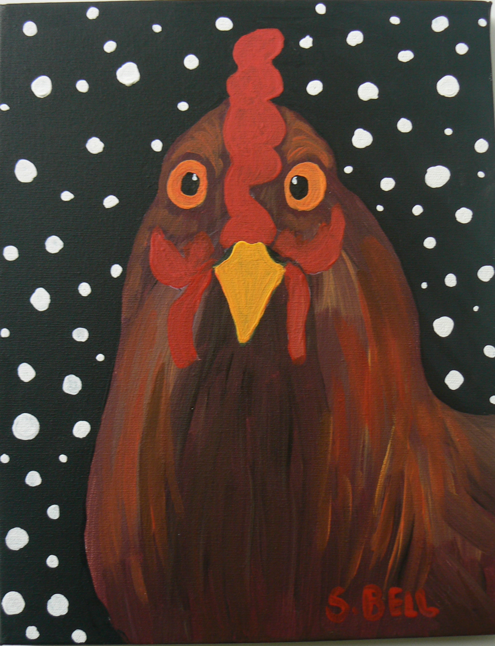 Folk Art Chicken Painting at PaintingValley.com | Explore collection of ...