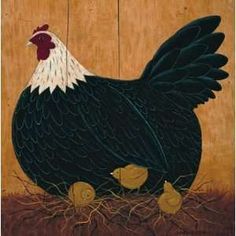 236x236 Primitive Stencil, Welcome To Our Coop, Rooster, Country Theme - Folk Art Chicken Painting