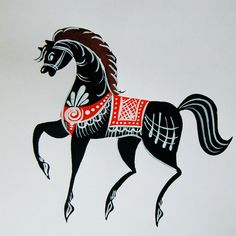 236x236 648 Best Horse Art Images On Equine Art, Horse - Folk Art Horse Painting