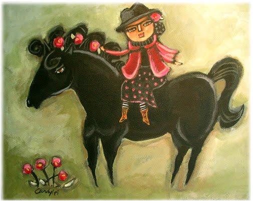 505x405 Westie, Art Amp Garden Frida Kahlo Folk Art Horse Painting - Folk Art Horse Painting