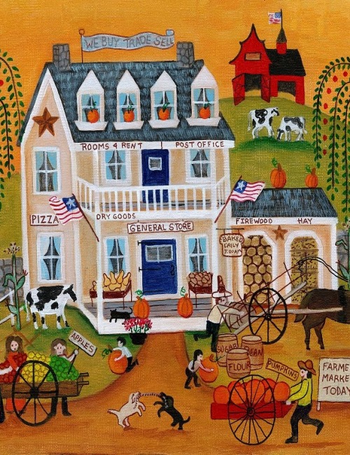500x650 Folk Art Painting Brian Curtis Antiques - Folk Art Painting