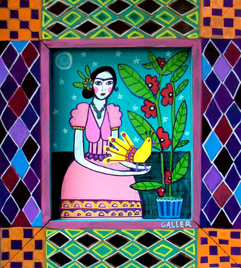 773x861 Frida Kahlo Mexican Primitive Folk Art Painting - Folk Art Painting