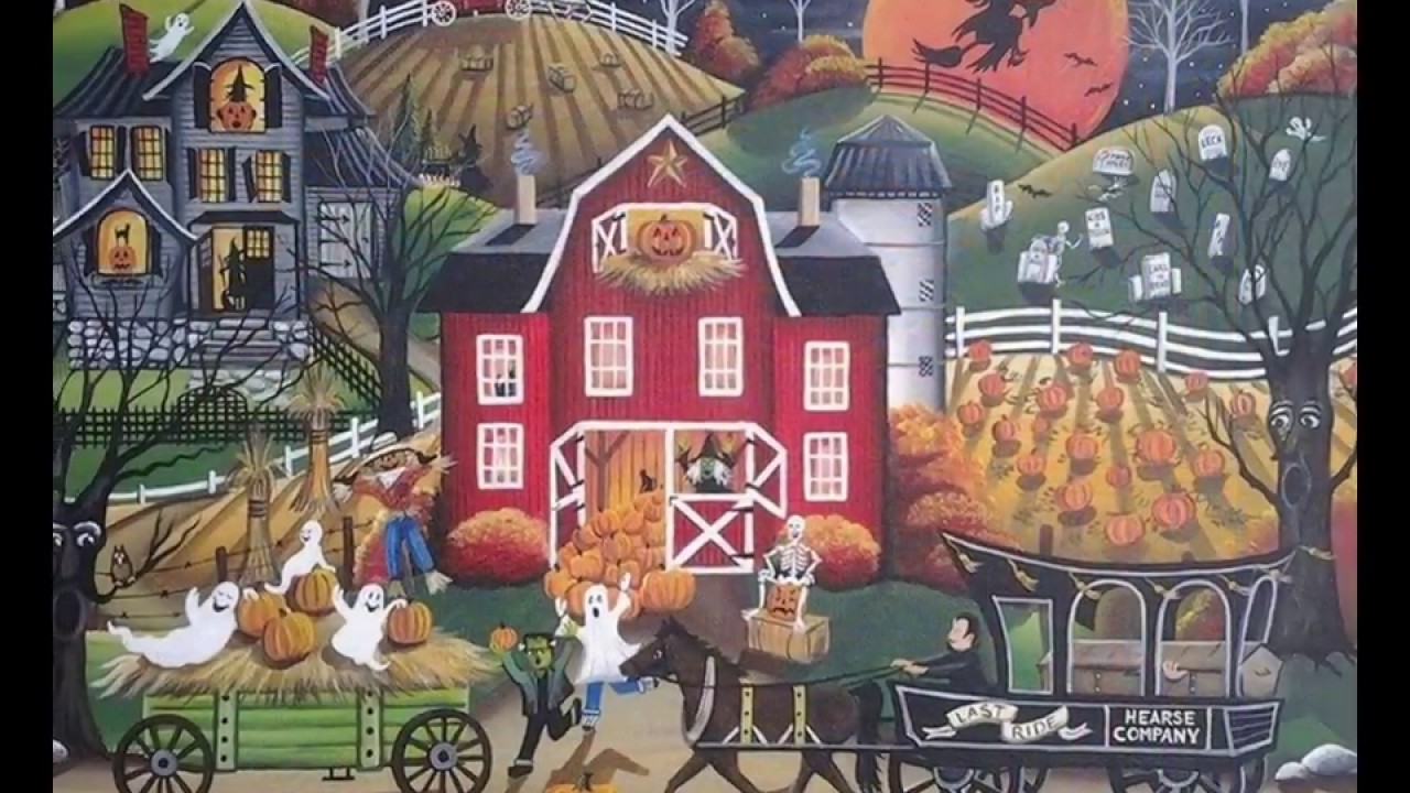 1280x720 Original Primitive Folk Art Paintings By Cindy Landi - Folk Art Painting