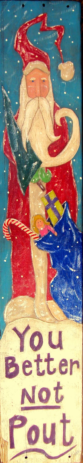 287x1600 John Blake's Folk - Folk Art Santa Painting