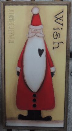 236x427 My Spare Time Designs Mixed Media Santa Canvas My Spare Time - Folk Art Santa Painting