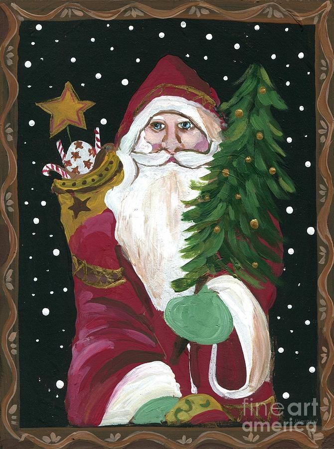 670x900 Folk Art Santa - Folk Art Santa Painting