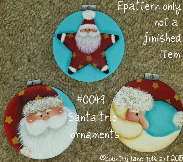 645x570 Country Lane Folk Art - Folk Art Santa Painting