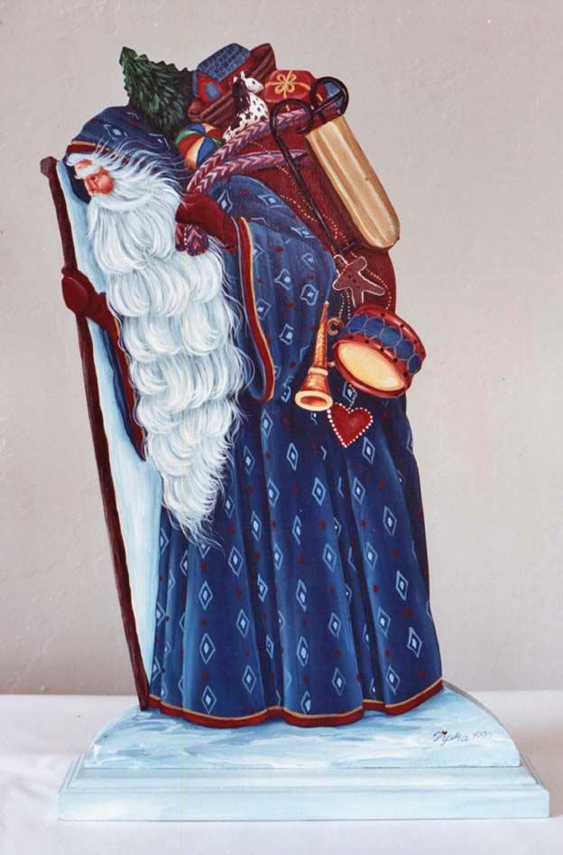 624x947 Folk Art Antique Santa - Folk Art Santa Painting
