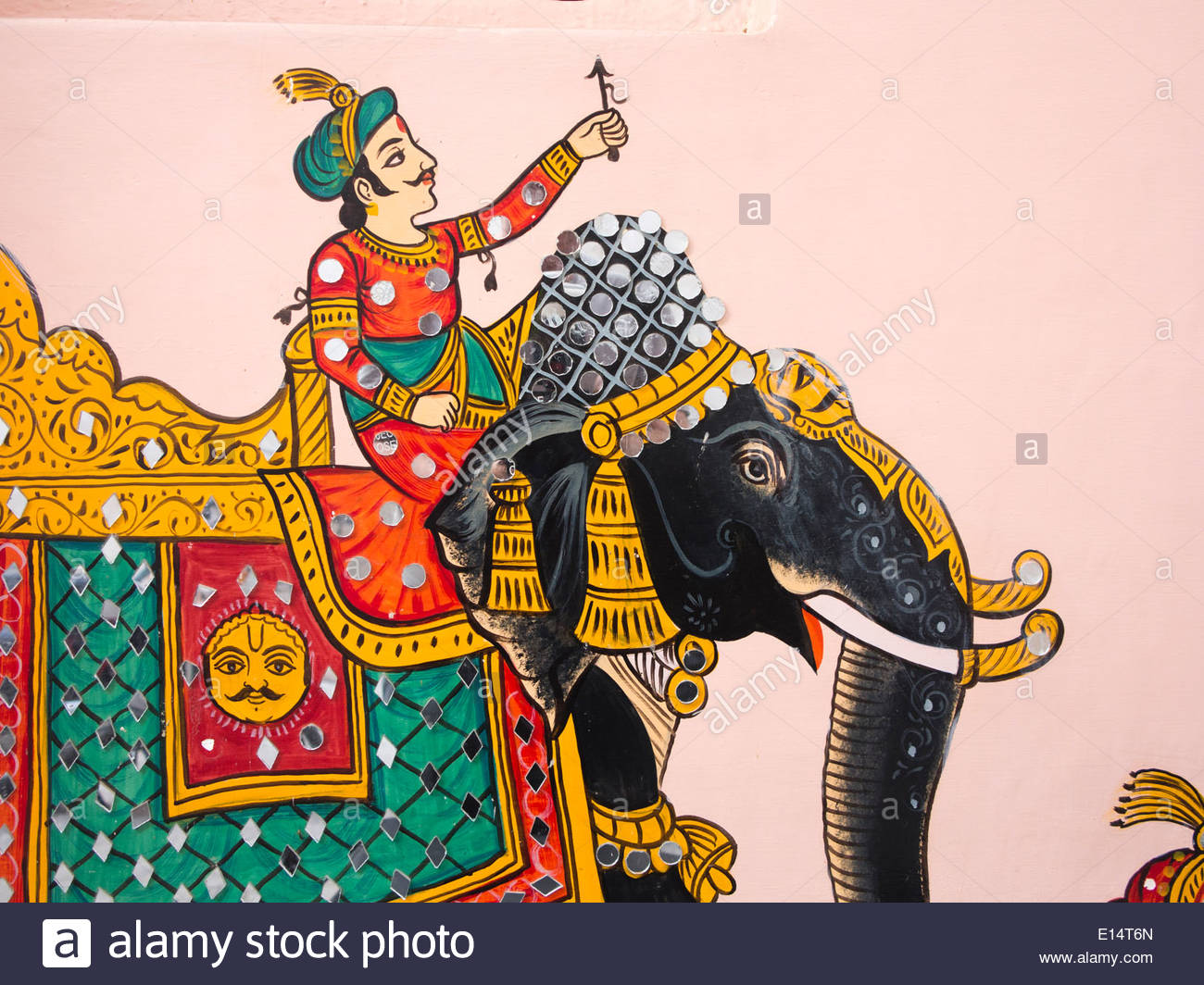 1300x1064 India, Rajasthan, Udaipur, Rajasthani Folk Art, Wall Painting - Folk Painting