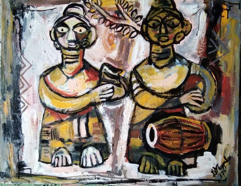 770x595 Saatchi Art Indian Folk Art Painting By Debdas Mazumder - Folk Painting