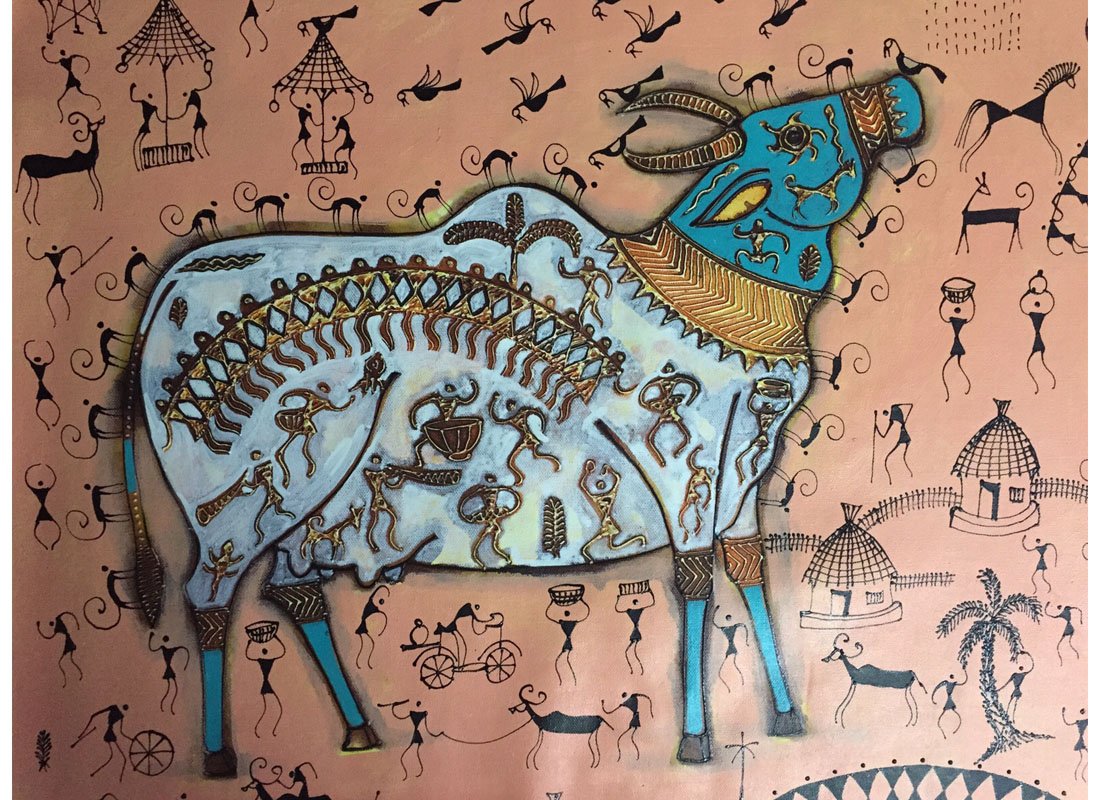 1100x800 Buy Indian Folk Art Warli Painting - Folk Painting