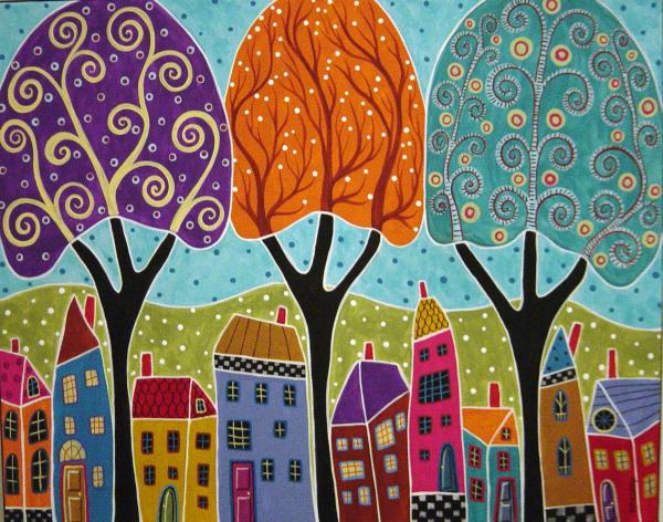 600x472 Copy Of Folk Art Landscapes - Folk Painting