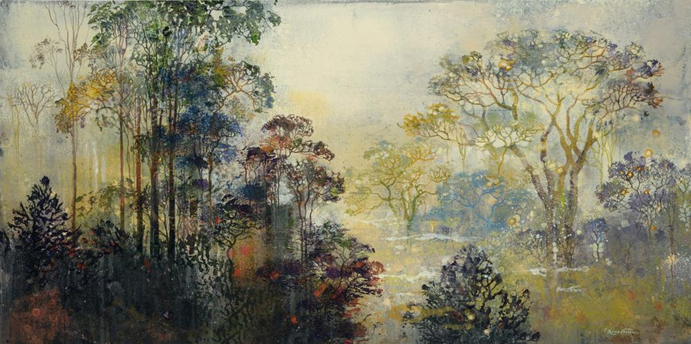 1000x499 Eric Roux Fontaine Paintings Le Jardin Premier Moments Journal - Fontaine Painting