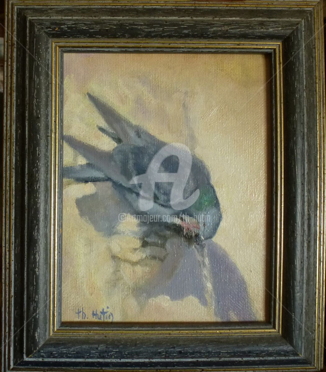 1050x1200 Pigeon A La Fontaine (Th. Hutin) - Fontaine Painting
