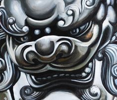 236x202 Fu Dog Painting Foo Dogs Painting Feng Shui Artwork Painting Foo - Foo Dog Painting