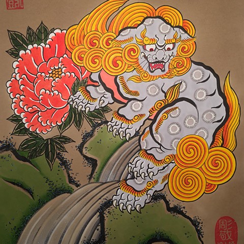 480x480 Rueben Horikei Kayden - Foo Dog Painting