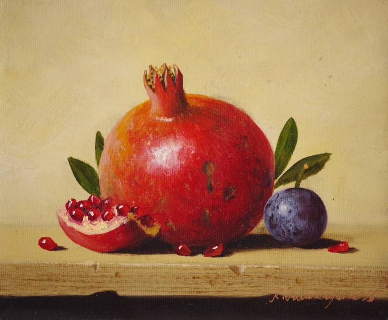770x636 Saatchi Art Pomegranate, Still Life, Original Oil Painting - Food Oil Painting