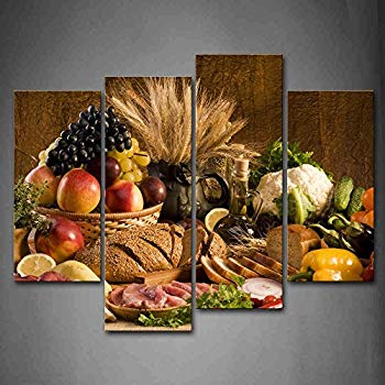 350x350 Colorful Various Vegetables And Fruit Wall Art - Food Painting