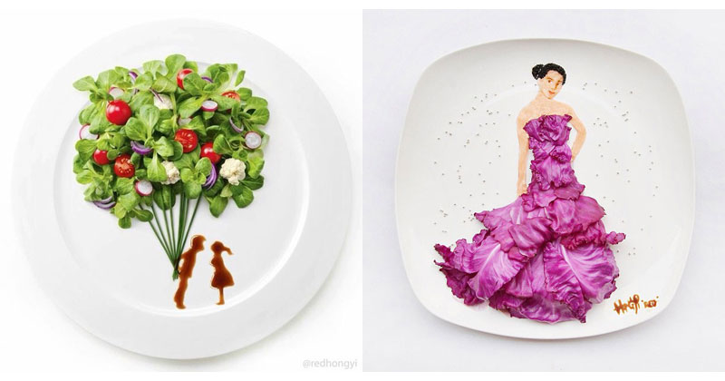 800x420 Painting With Food By Red Hong Yi (15) - Food Plate Painting
