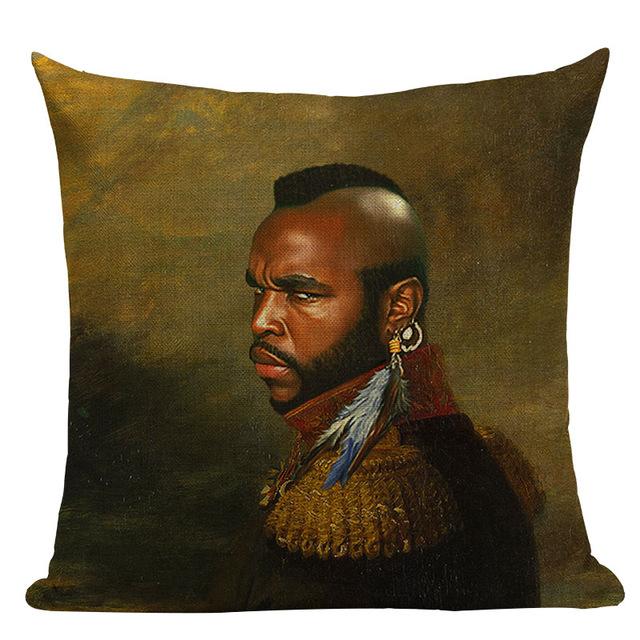 640x640 Pity The Fool Bad Ass Mr T Movie Meets Vintage Painting Cushion - Fool Painting