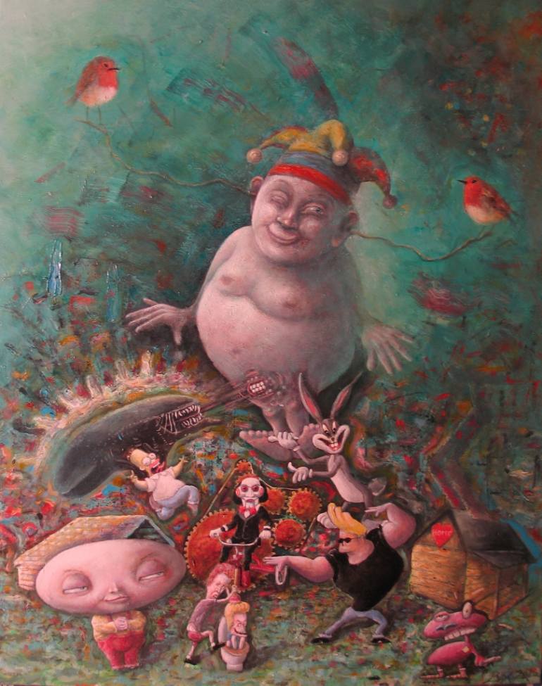 770x975 Saatchi Art The Fool Painting By Bjoern Haugaard - Fool Painting