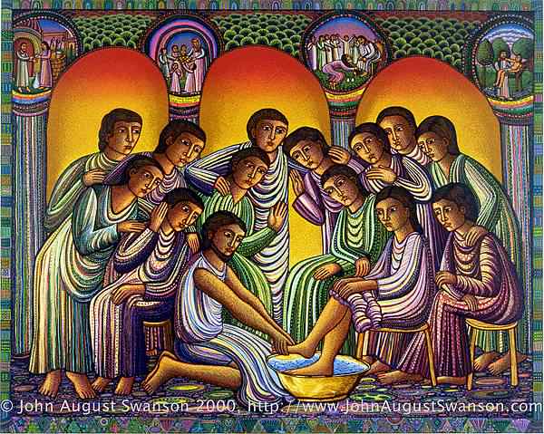 600x479 Washing Of The Feet - Foot Washing Painting