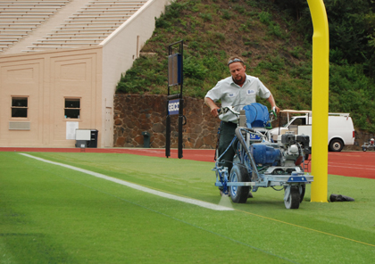 420x296 Labor Of Love Maintaining Wallace Wade Field Duke Today - Football Field Painting