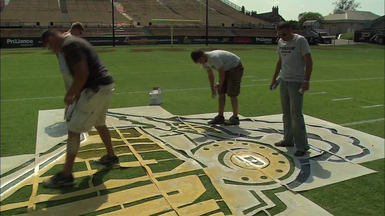 1280x720 Boiler Bytes Paint Crews Prepare Field - Football Field Painting