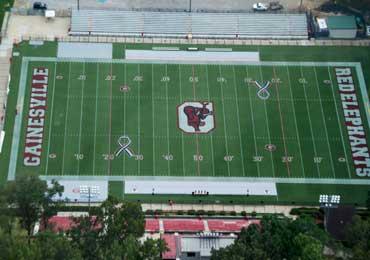 370x260 Football Field Midfield Names Logo Mascot Custom Stencils Painting. - Football Field Painting