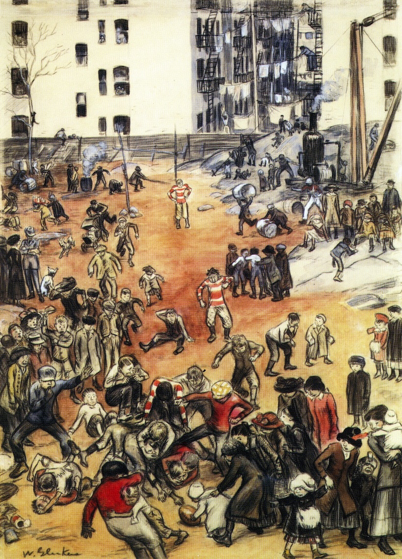 819x1140 A Football Game Painting William James Glackens Oil Paintings - Football Game Painting