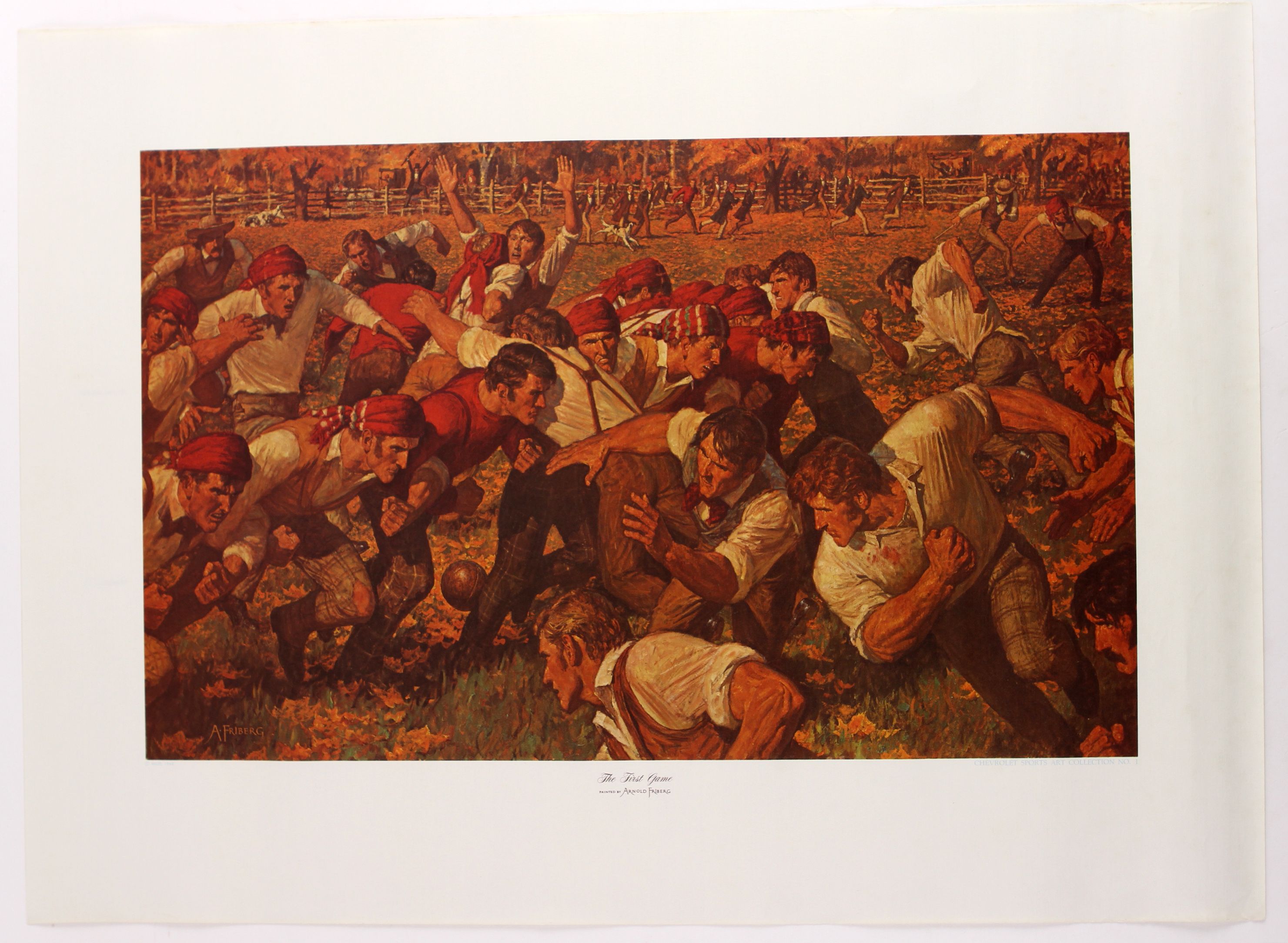 2961x2169 Lot Detail - Football Game Painting