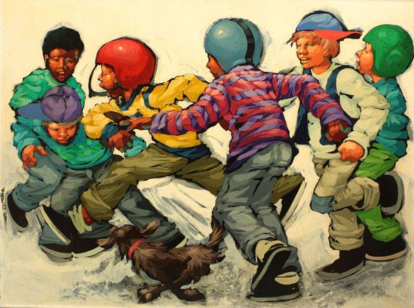 600x446 Painting, Robert Carter, Football Game - Football Game Painting