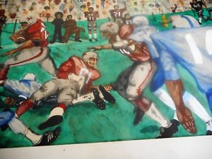 300x225 Painting Football Game Blue Amp Red Teams Water Color On Poster - Football Game Painting