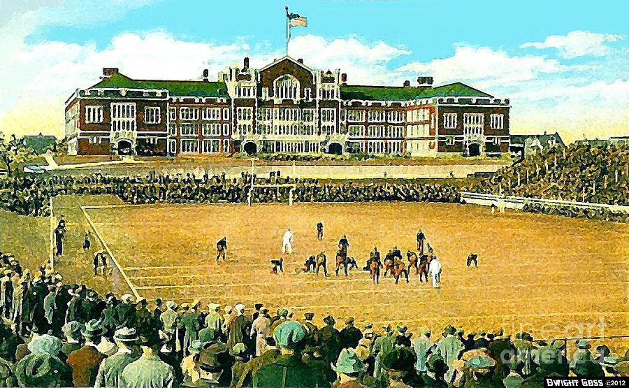 900x555 A High School Football Game In Toledo Oh In 1910 Painting By - Football Game Painting