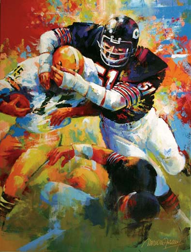 395x520 American Football Game By Malcolm Farley Phosphor Art - Football Game Painting