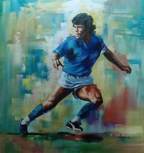 284x300 Diego Maradona, Palette Knife Oil Painting, Football World Cup - Football Painting