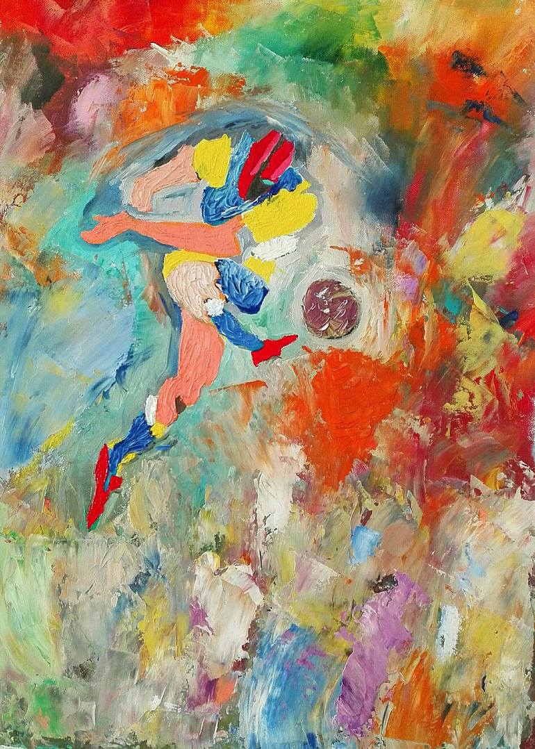 770x1078 Saatchi Art The Football Player Painting By Alberto Magi - Football Painting