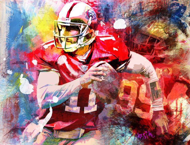 770x590 Saatchi Art American Football Sport Art Painting By Yossi Kotler - Football Painting