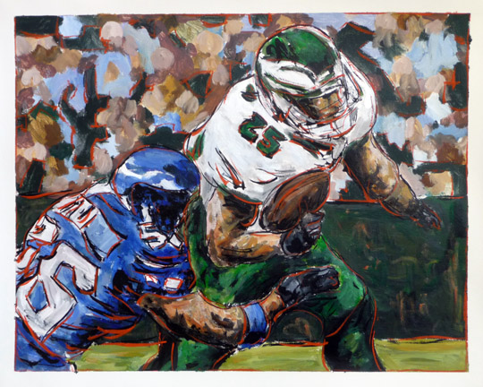 540x432 Art Philadelphia Eagles And Seattle Seahawks Football Painting - Football Painting